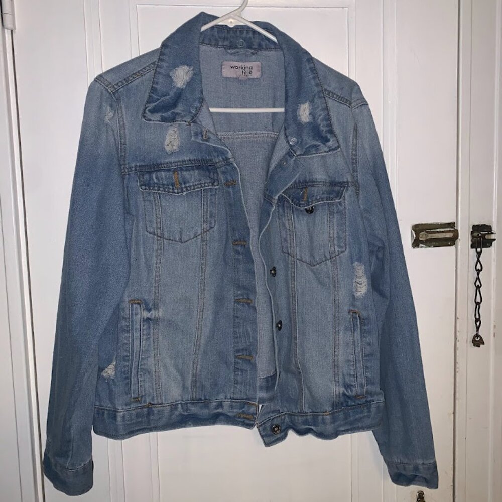 Distressed Jean Denim Jacket